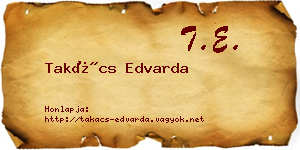 Takács Edvarda névjegykártya